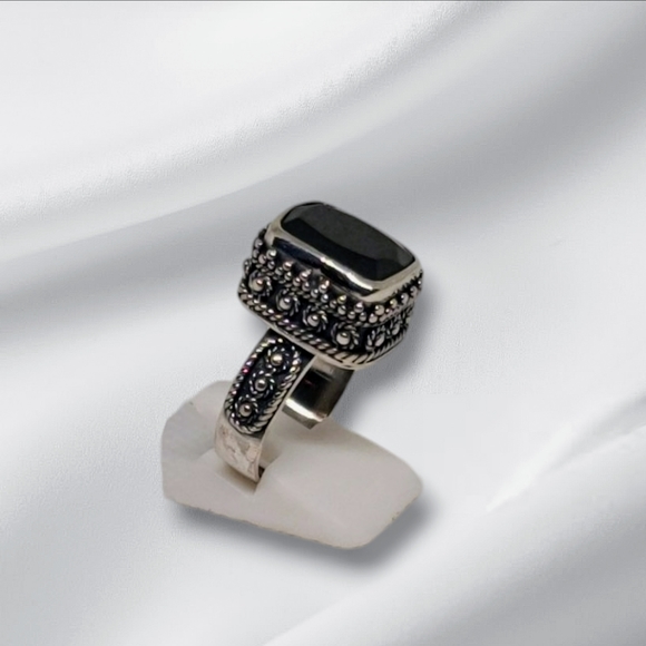 NWT Bali Legacy Elite Shungite Solitaire Ring in Sterling Silver Size 9 - Picture 4 of 12